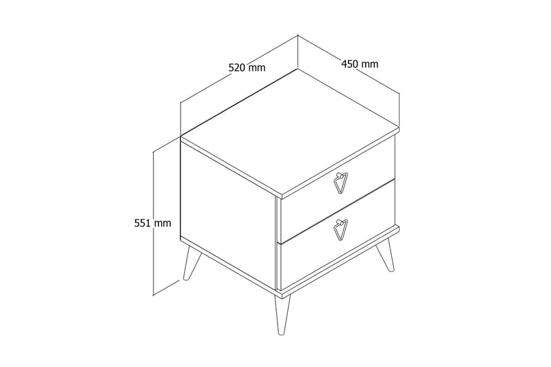 Heibert nattbord 52 cm - Møbler - Bord - Avlastningsbord - Sengebord & nattbord