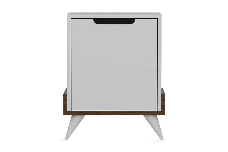 Hejde Nattbord 35 cm med Oppbevaring Skap - Hvit/Brun - Møbler - Bord - Avlastningsbord - Sengebord & nattbord