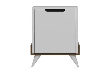 Hejde Nattbord 35 cm med Oppbevaring Skap - Hvit/Brun - Møbler - Bord - Avlastningsbord - Sengebord & nattbord