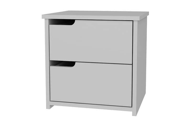 Hejde Nattbord 40 cm med Oppbevaring 2 Skuffer - Hvit - Møbler - Bord - Avlastningsbord - Sengebord & nattbord