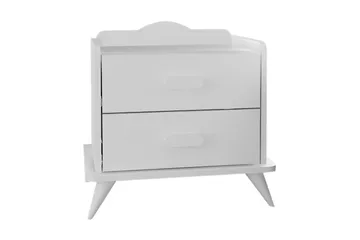 Hejde Nattbord 60 cm med Oppbevaring 2 Skuffer - Hvit - Møbler - Bord - Avlastningsbord - Sengebord & nattbord