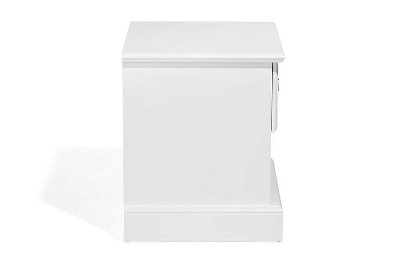 Holak Nattbord 48 cm med Oppbevaring Skuff + Hylle - Hvit - Møbler - Bord - Avlastningsbord - Sengebord & nattbord