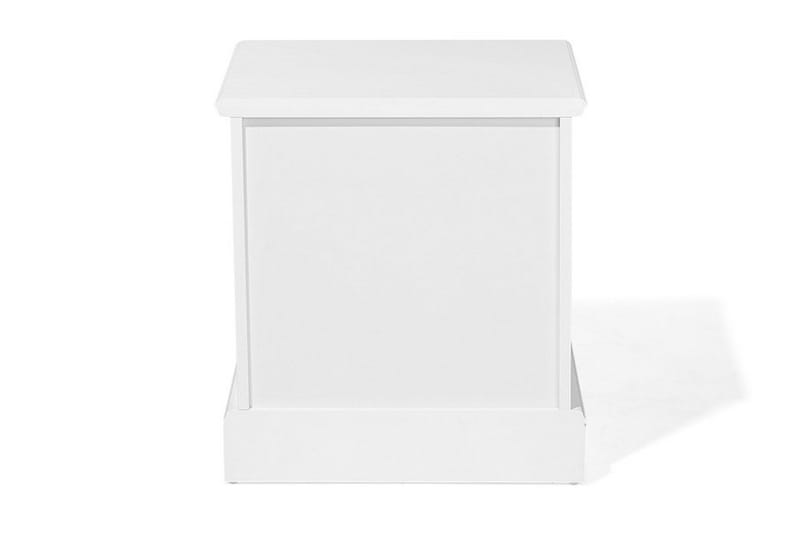 Holak Nattbord 48 cm med Oppbevaring Skuff + Hylle - Hvit - Sengebord & nattbord