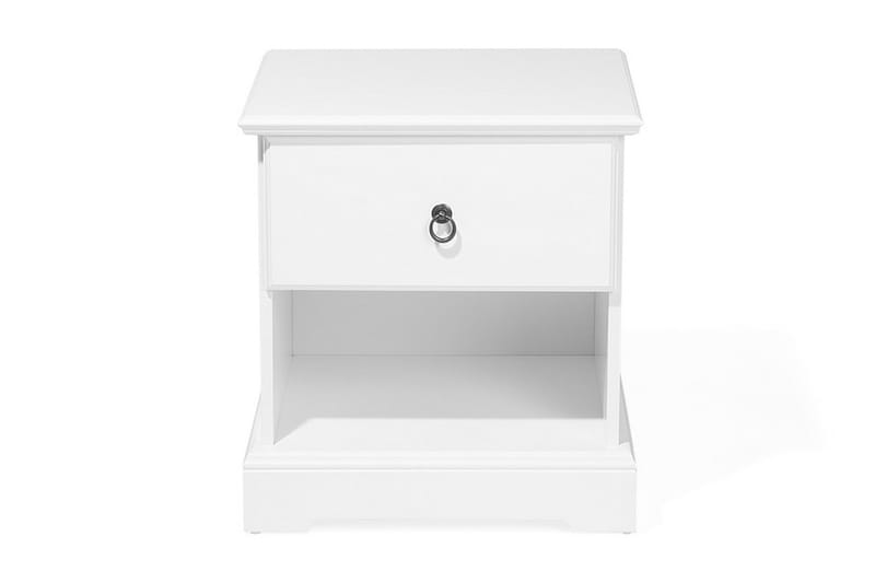 Holak Nattbord 48 cm med Oppbevaring Skuff + Hylle - Hvit - Møbler - Bord - Avlastningsbord - Sengebord & nattbord