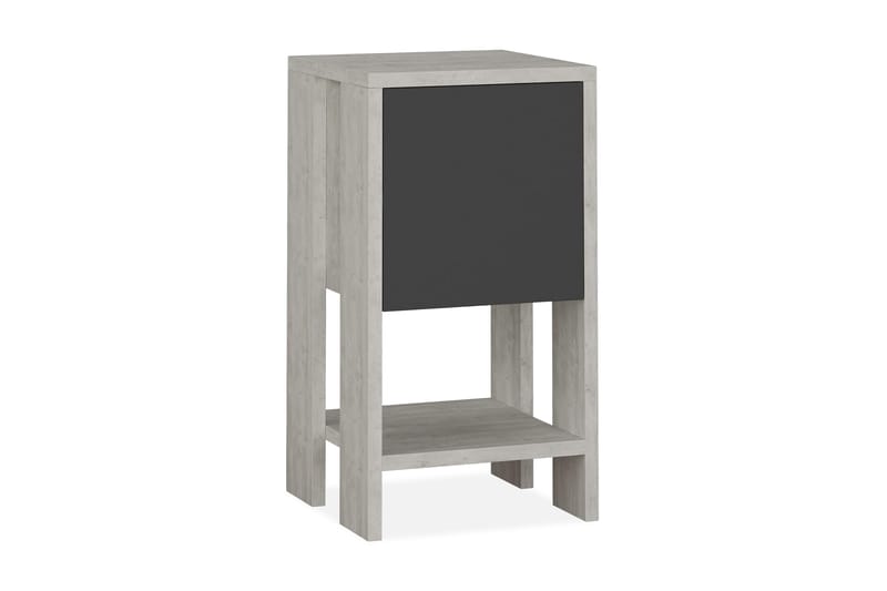 Homitis Nattbord 30 cm med Oppbevaring Hylle + Lucka - Hvit/Tre - Møbler - Bord - Avlastningsbord - Sengebord & nattbord