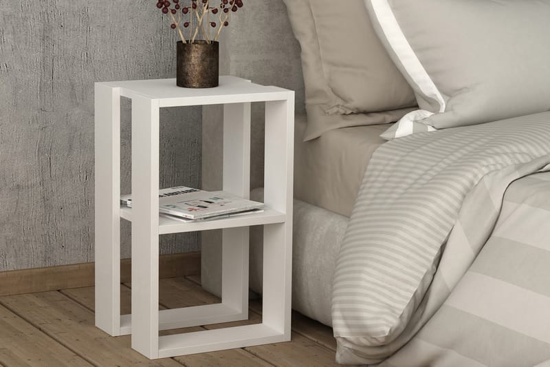 Homitis Nattbord 30 cm med Oppbevaring Hylle - Hvit - Møbler - Bord - Avlastningsbord - Sengebord & nattbord