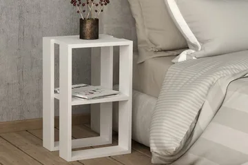 Homitis Nattbord 30 cm med Oppbevaring Hylle - Hvit - Møbler - Bord - Avlastningsbord - Sengebord & nattbord