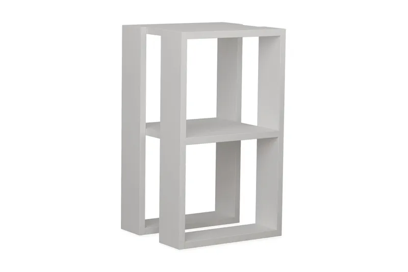 Homitis Nattbord 30 cm med Oppbevaring Hylle, Hvit