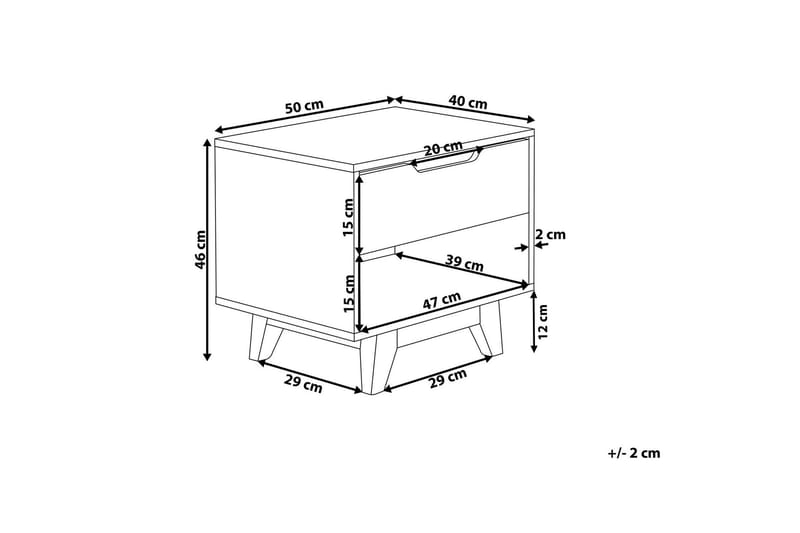 Hultz Sofabord 50 cm - Svart/Lyst Tre - Møbler - Bord - Avlastningsbord - Sengebord & nattbord