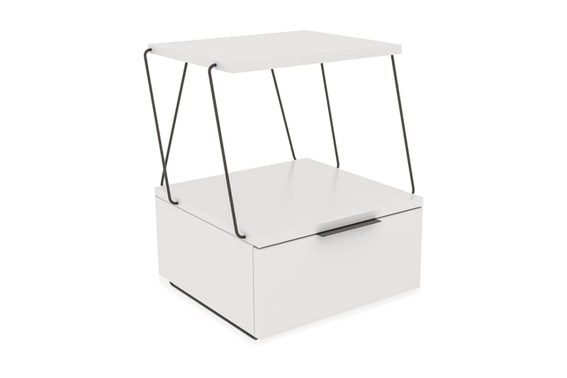 Igazz Nattbord 42x41 cm - Hvit - Møbler - Bord - Avlastningsbord - Sengebord & nattbord