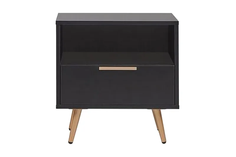 Indio Nattbord 50 cm, Svart/Guld