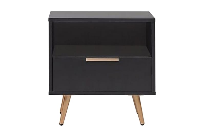 Indio Nattbord 50 cm, Svart/Guld