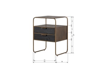 Innertavle Nattbord 45 cm - Antikk Messing - Møbler - Bord - Avlastningsbord - Sengebord & nattbord
