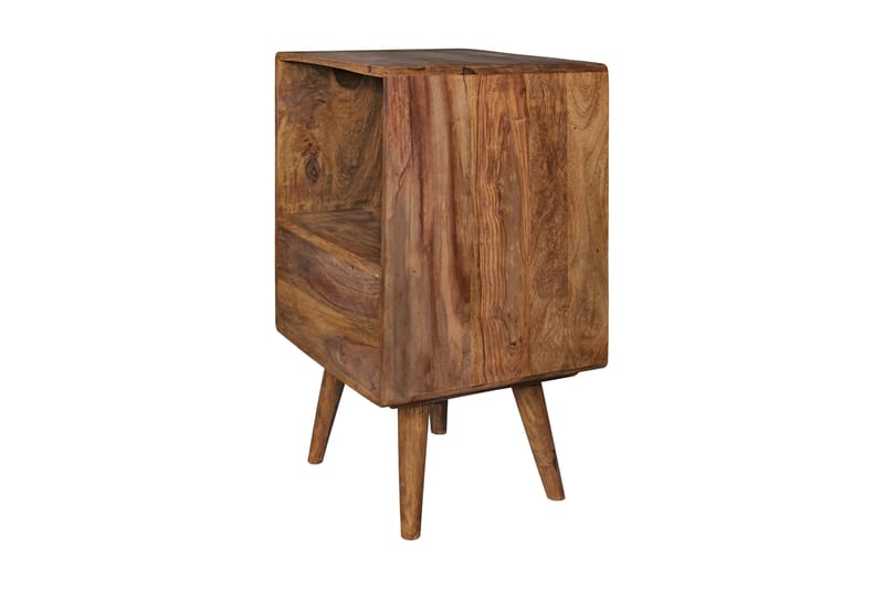 Iviana Nattbord 40 cm med Oppbevaring Skuff + Hylle - Massivt Tre/Svart - Møbler - Bord - Avlastningsbord - Sengebord & nattbord