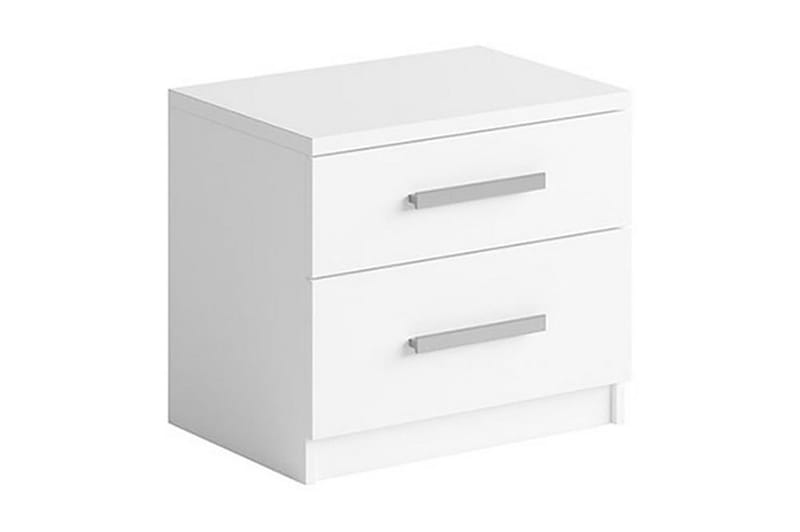 Julissa Nattbord 50 cm med Oppbevaring 2 Skuffer - Hvit - Møbler - Bord - Avlastningsbord - Sengebord & nattbord