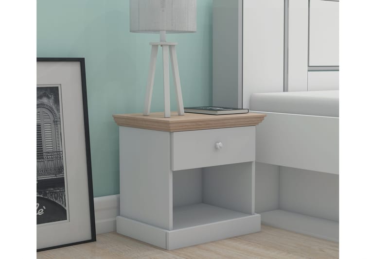 Jundapah Nattbord 45x35 cm, Grå/Brun