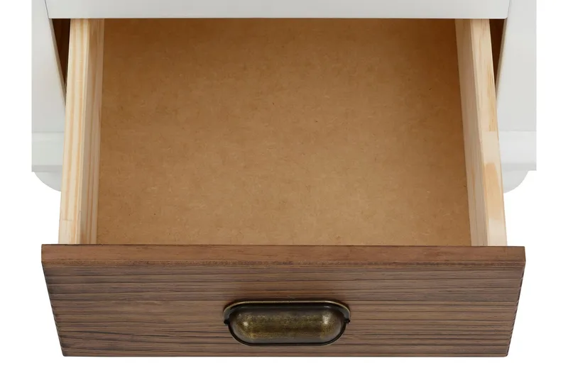 Kagami Nattbord 45x38 cm - Hvit/Brun - Møbler - Bord - Avlastningsbord - Sengebord & nattbord