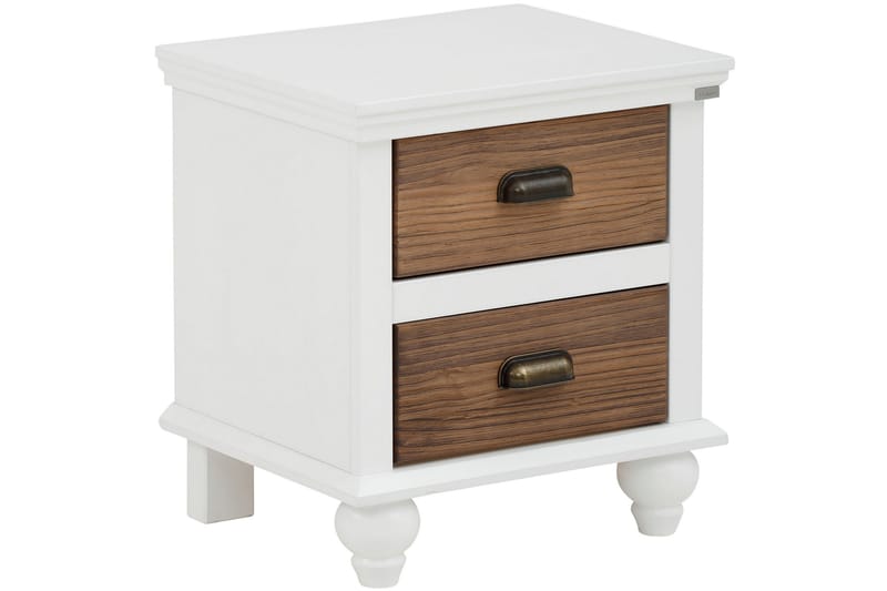 Kagami Nattbord 45x38 cm - Hvit/Brun - Møbler - Bord - Avlastningsbord - Sengebord & nattbord