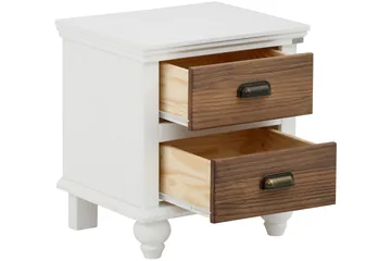 Kagami Nattbord 45x38 cm - Hvit/Brun - Møbler - Bord - Avlastningsbord - Sengebord & nattbord