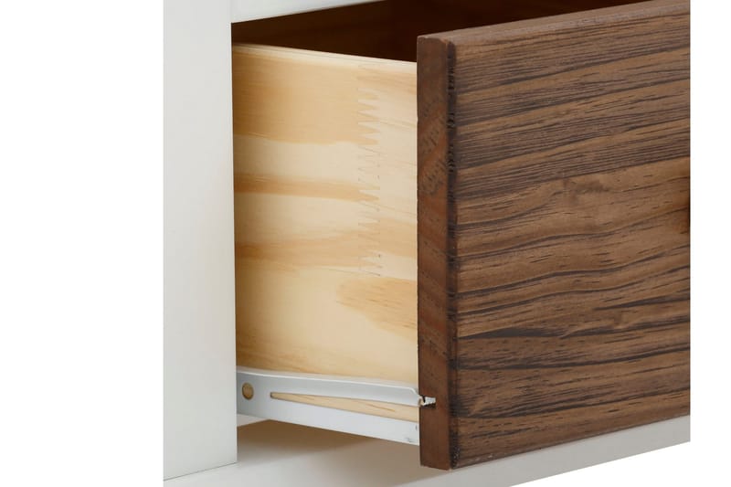 Kagami Nattbord 45x38 cm - Hvit/Brun - Møbler - Bord - Avlastningsbord - Sengebord & nattbord