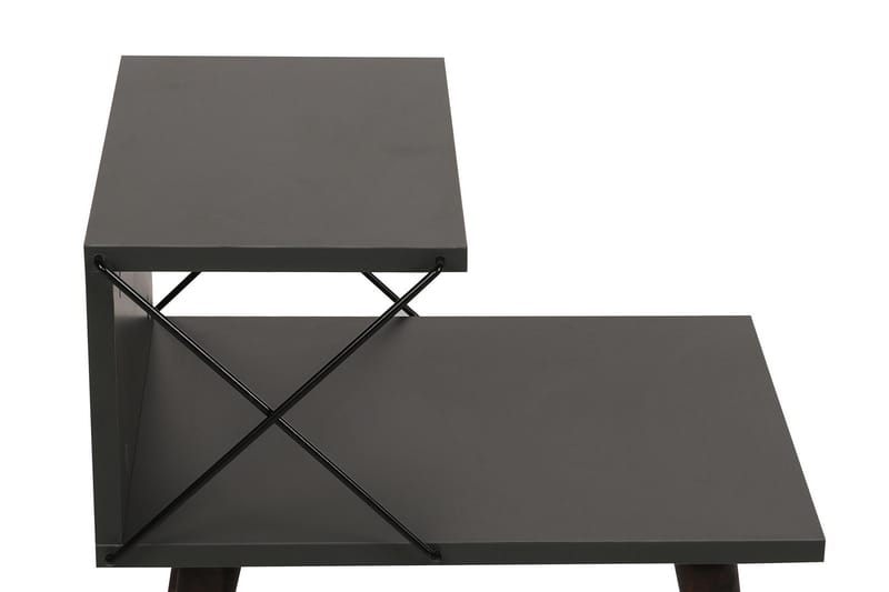 Kaysie Retro Nattbord 50 cm, Oppbevaring med Hyller - Antrasitt - Møbler - Bord - Avlastningsbord - Sengebord & nattbord