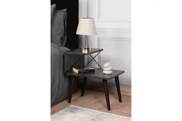 Kaysie Retro Nattbord 50 cm, Oppbevaring med Hyller - Antrasitt - Møbler - Bord - Avlastningsbord - Sengebord & nattbord