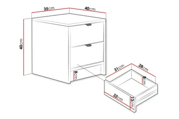 Kintore Sengbord 35 cm - Svart - Møbler - Bord - Avlastningsbord - Sengebord & nattbord