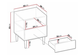 Kintore Sengbord 42 cm - Svart - Møbler - Bord - Avlastningsbord - Sengebord & nattbord