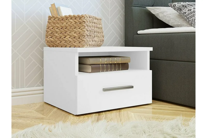 Kintore Sengbord 50 cm - Hvid - Møbler - Bord - Avlastningsbord - Sengebord & nattbord