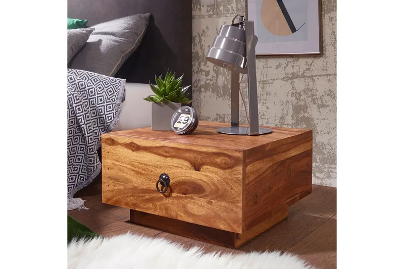 KRammes Nattbord 40 cm med Oppbevaring Skuff - Massivt Tre - Møbler - Bord - Avlastningsbord - Sengebord & nattbord