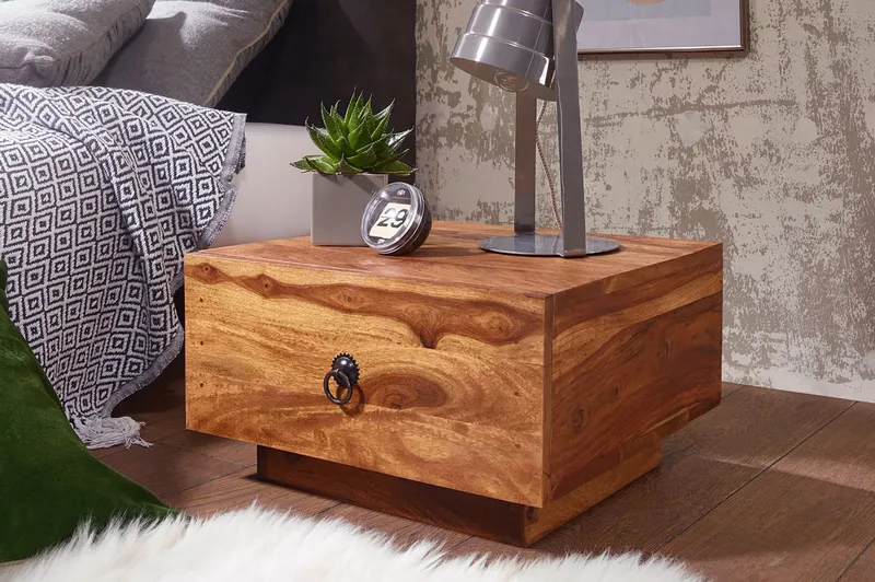 KRammes Nattbord 40 cm med Oppbevaring Skuff - Massivt Tre - Møbler - Bord - Avlastningsbord - Sengebord & nattbord