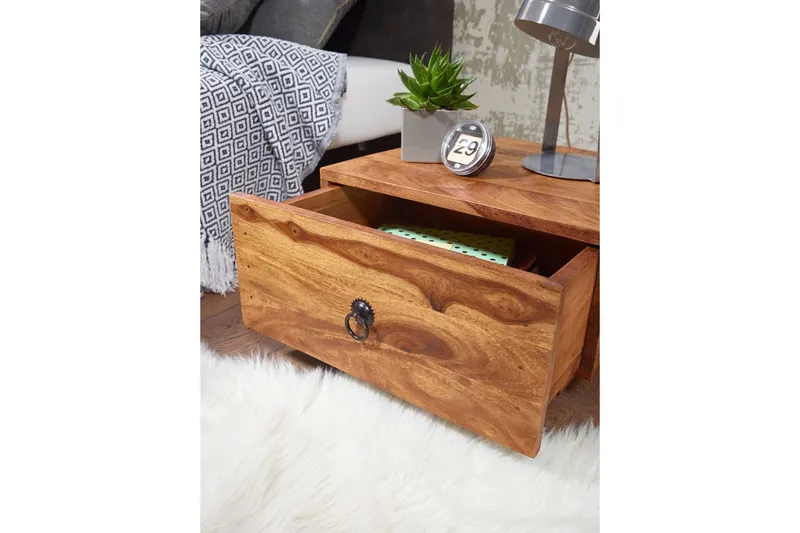 KRammes Nattbord 40 cm med Oppbevaring Skuff - Massivt Tre - Møbler - Bord - Avlastningsbord - Sengebord & nattbord