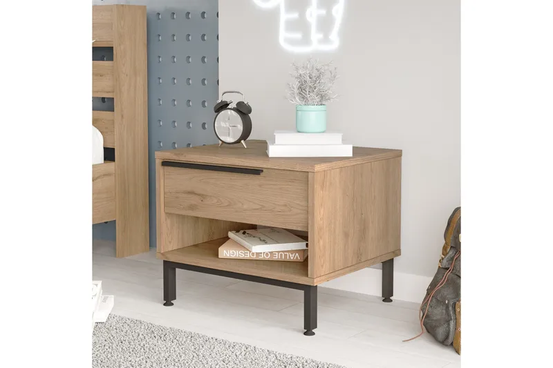 Liyakat Nattbord 53,6 cm - Valnøtt - Møbler - Bord - Avlastningsbord - Sengebord & nattbord