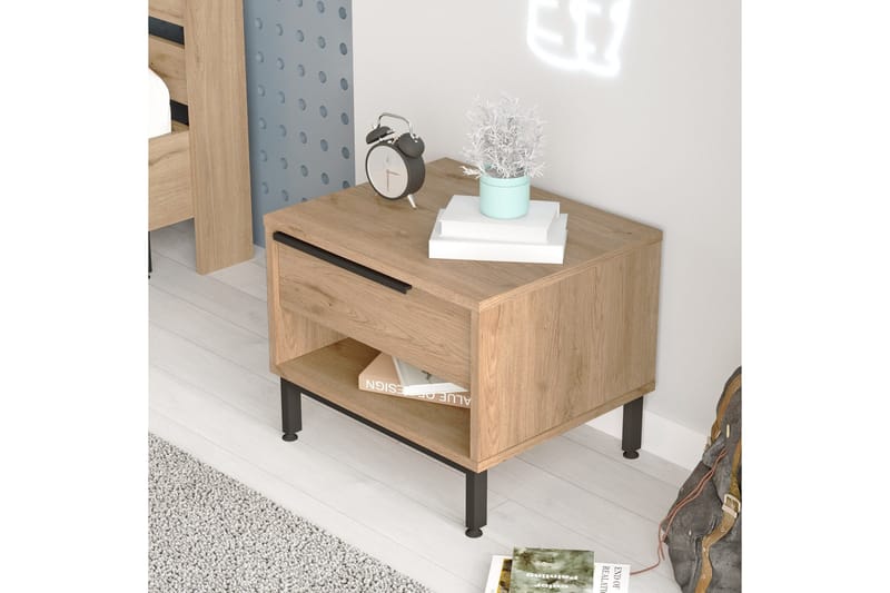 Liyakat Nattbord 53,6 cm - Valnøtt - Møbler - Bord - Avlastningsbord - Sengebord & nattbord