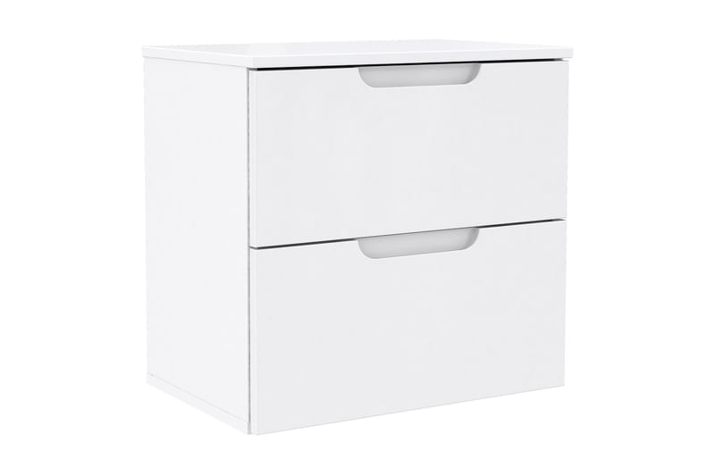 Llanharry Nattbord 50 cm med Oppbevaring 2 Skuffer - Hvit - Møbler - Bord - Avlastningsbord - Sengebord & nattbord