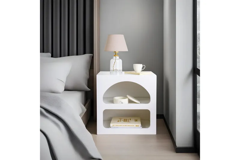 Lorin Nattbord 50 cm - Hvit - Møbler - Bord - Avlastningsbord - Sengebord & nattbord