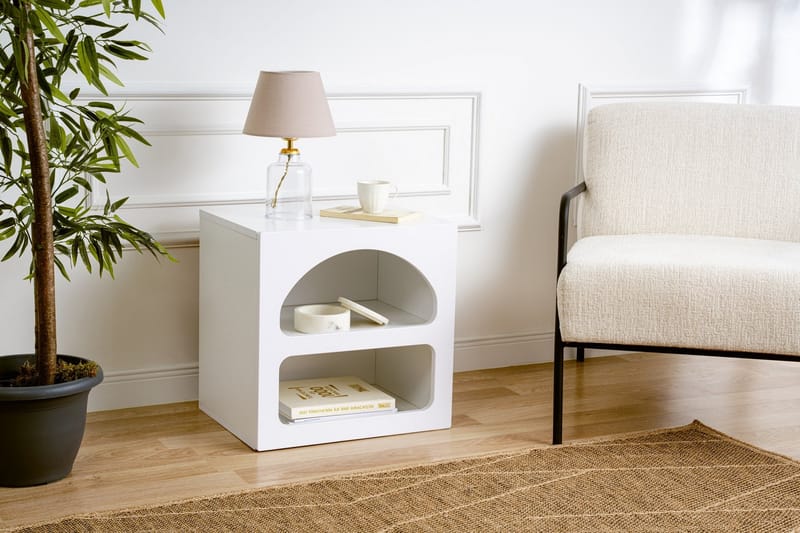 Lorin Nattbord 50 cm - Hvit - Møbler - Bord - Avlastningsbord - Sengebord & nattbord