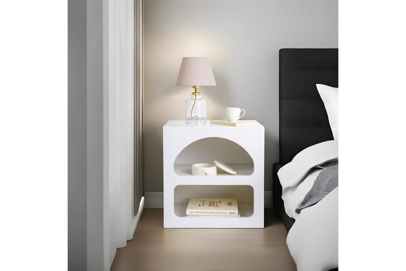 Lorin Nattbord 50 cm - Hvit - Møbler - Bord - Avlastningsbord - Sengebord & nattbord