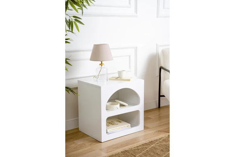 Lorin Nattbord 50 cm - Hvit - Møbler - Bord - Avlastningsbord - Sengebord & nattbord