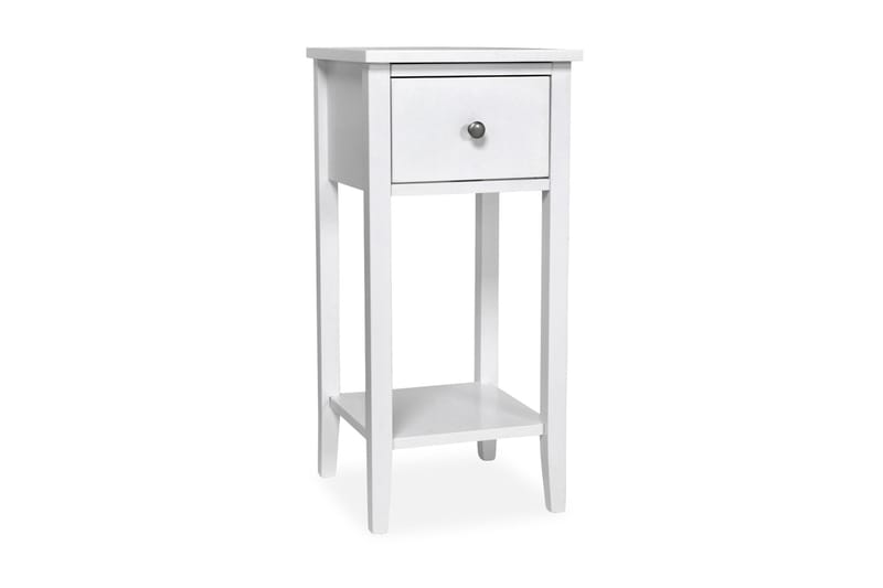 Magda Nattbord 35 cm med Oppbevaring Skuff + Hylle Hvit - Hvit - Møbler - Bord - Avlastningsbord - Sengebord & nattbord