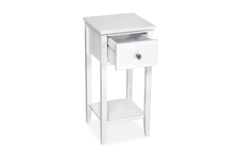 Magda Nattbord 35 cm med Oppbevaring Skuff + Hylle Hvit - Hvit - Møbler - Bord - Avlastningsbord - Sengebord & nattbord