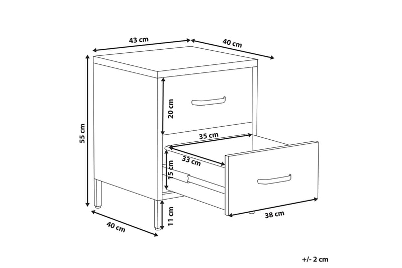 Malavin Nattbord 43 cm - Stål/Rosa - Møbler - Bord - Avlastningsbord - Sengebord & nattbord