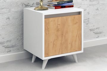 Mod Design Nattbord 45 cm med Oppbevaring Skap - Tre/Hvit - Møbler - Bord - Avlastningsbord - Sengebord & nattbord