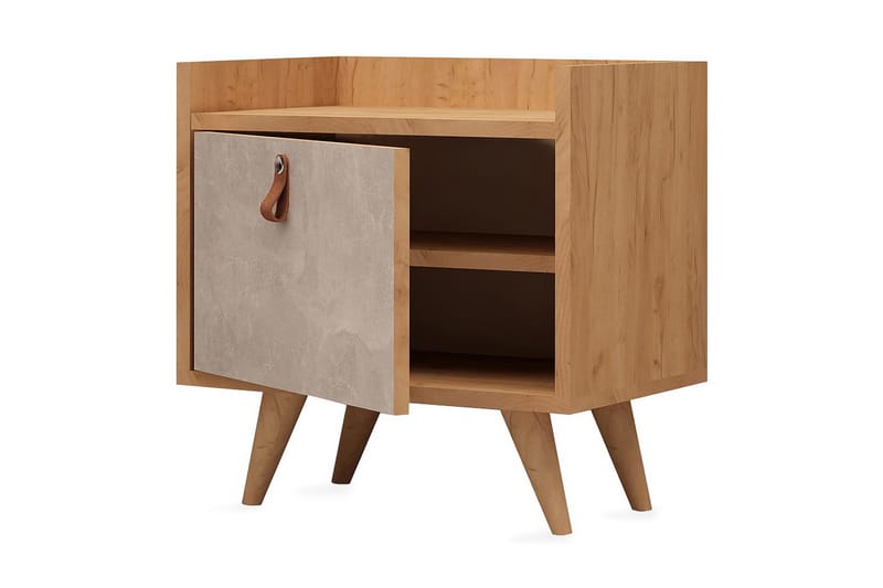 Mod Design Nattbord 50 cm med Oppbevaring Skap - Tre/Hvit - Møbler - Bord - Avlastningsbord - Sengebord & nattbord