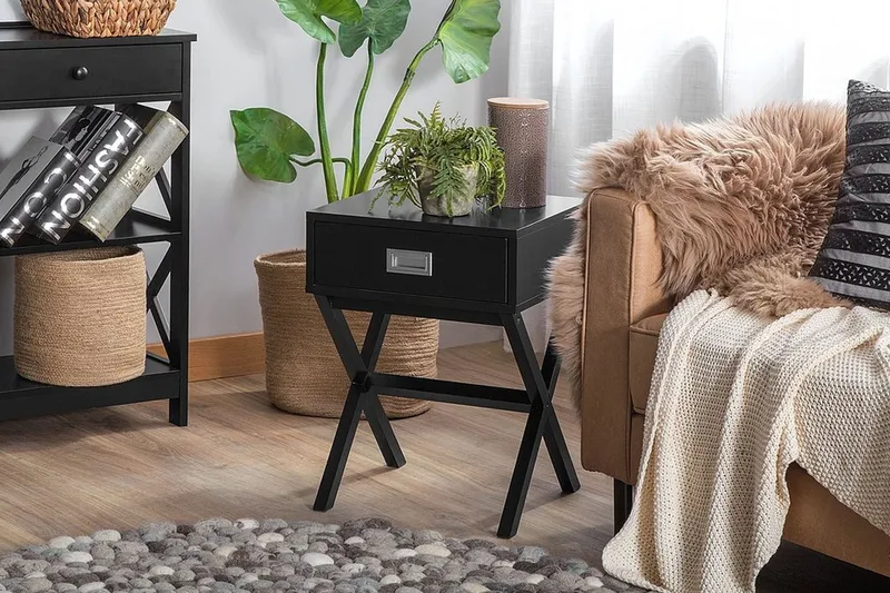 Mondejar Nattbord 40 cm med Oppbevaring Skuff - Svart - Møbler - Bord - Avlastningsbord - Sengebord & nattbord