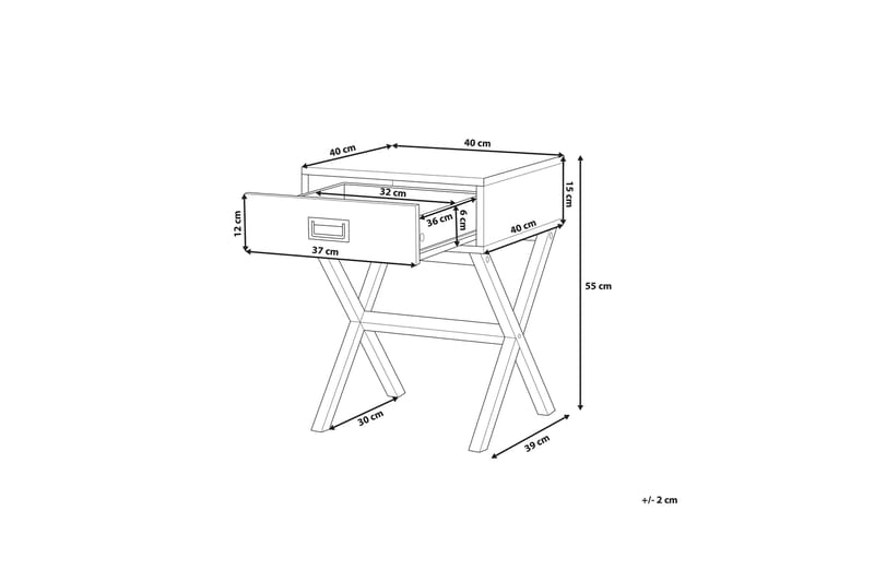 Mondejar Nattbord 40 cm med Oppbevaring Skuff - Svart - Møbler - Bord - Avlastningsbord - Sengebord & nattbord