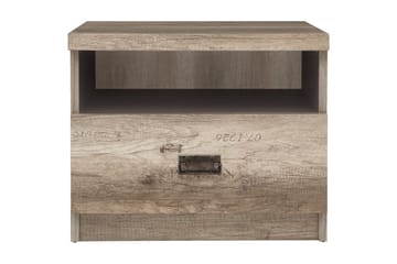 Movico Nattbord 50 cm med Oppbevaring Skuff + Hylle - Eikfarge/Grå - Møbler - Bord - Avlastningsbord - Sengebord & nattbord