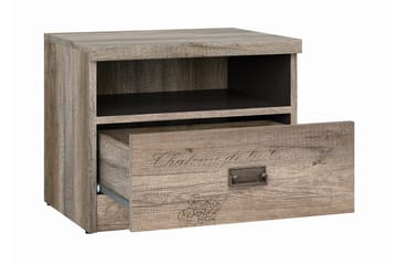 Movico Nattbord 50 cm med Oppbevaring Skuff + Hylle - Eikfarge/Grå - Møbler - Bord - Avlastningsbord - Sengebord & nattbord
