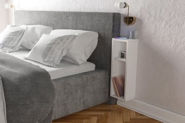 Myrvallen Nattbord 15 cm med Oppbevaring 2 Hyller - Hvit - Møbler - Bord - Avlastningsbord - Sengebord & nattbord