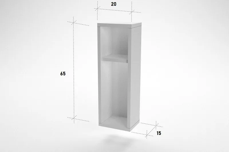 Myrvallen Nattbord 15 cm med Oppbevaring 2 Hyller - Hvit - Møbler - Bord - Avlastningsbord - Sengebord & nattbord